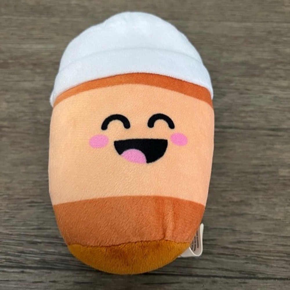 Oriental Trading Hello Coffee Cup Plush Stuffed Animal Happy Face 13962319 Brown